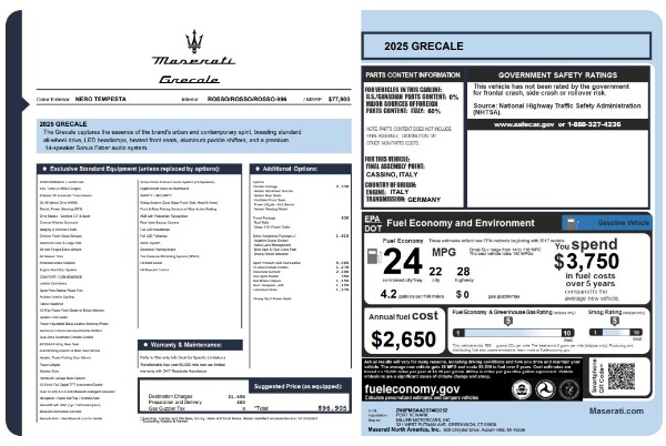 New 2025 Maserati Grecale for sale $84,856 at Maserati of Greenwich in Greenwich CT 06830 24