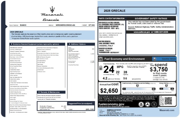 New 2025 Maserati Grecale for sale $71,901 at Maserati of Greenwich in Greenwich CT 06830 25