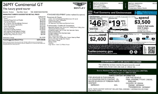 New 2026 Bentley Continental GT for sale Call for price at Maserati of Greenwich in Greenwich CT 06830 28