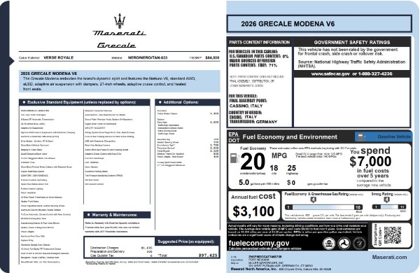 New 2026 Maserati Grecale Modena for sale $97,425 at Maserati of Greenwich in Greenwich CT 06830 25