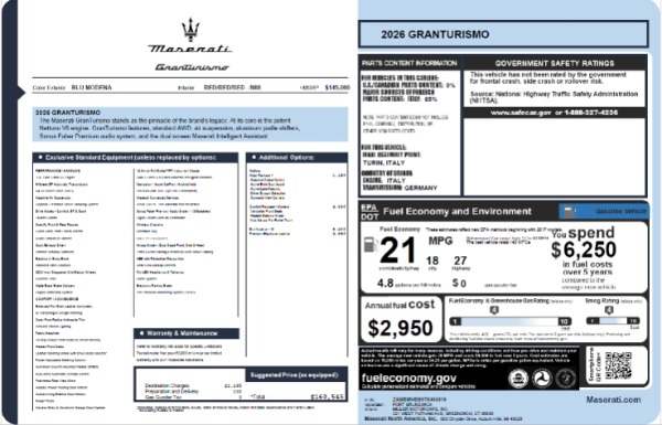 New 2026 Maserati GranTurismo for sale $160,545 at Maserati of Greenwich in Greenwich CT 06830 25