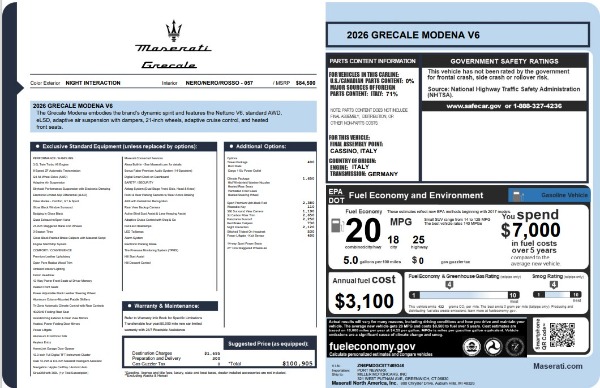 New 2026 Maserati Grecale Modena V6 for sale $100,905 at Maserati of Greenwich in Greenwich CT 06830 25